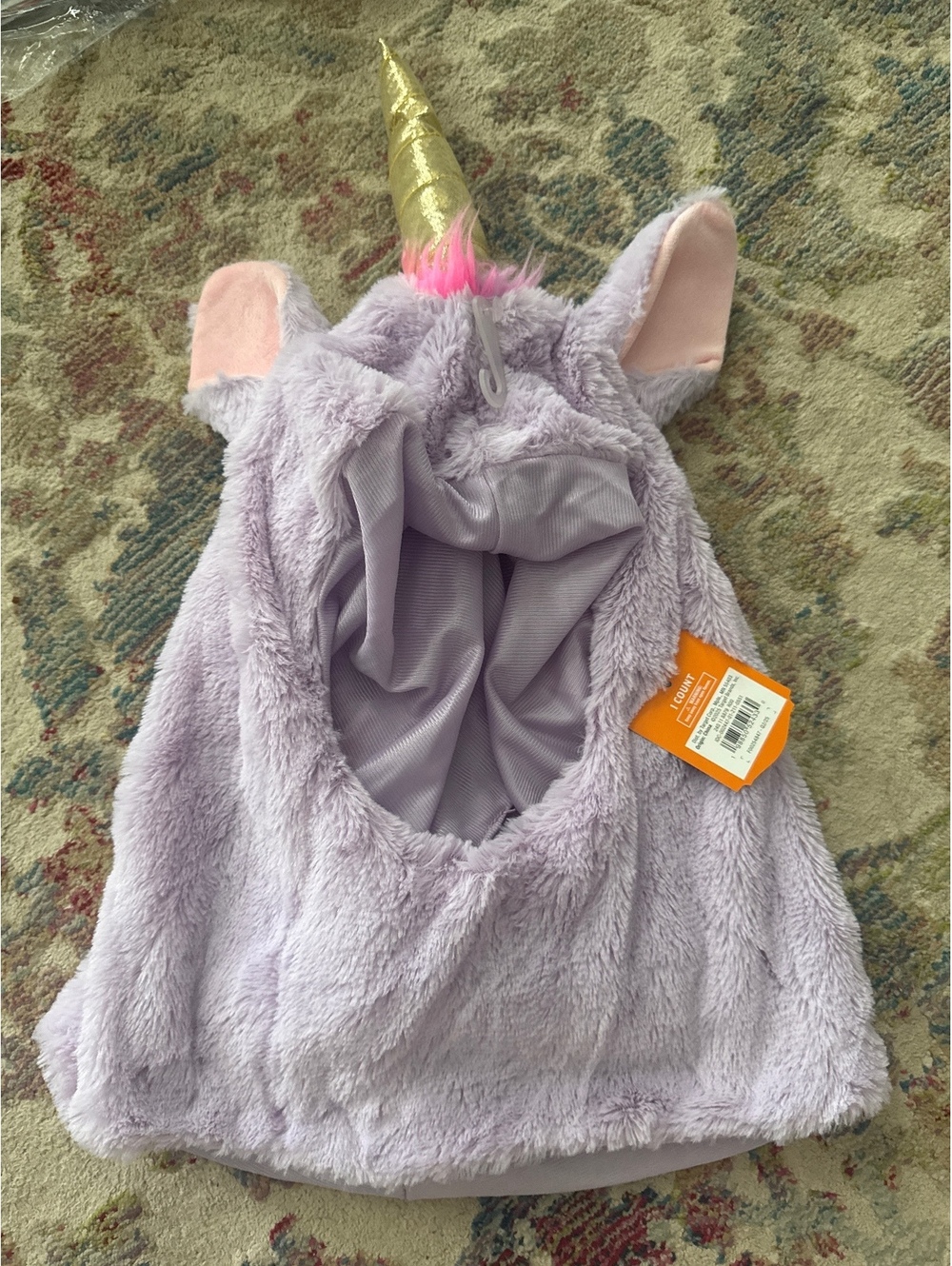 Hyde and EEK! Adult Unicorn Snood Plush Costume Hood with Gold Horn and Rainbow-